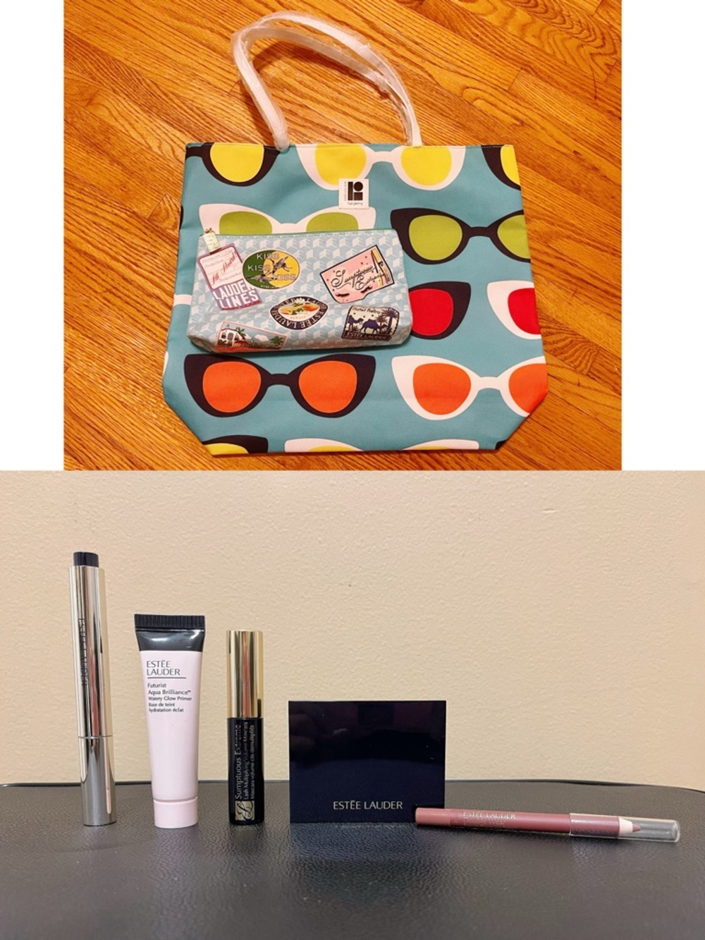 Estée Lauder Makeup Bundle 5pcs with Tote Bag Cosmetic Pouch Set New